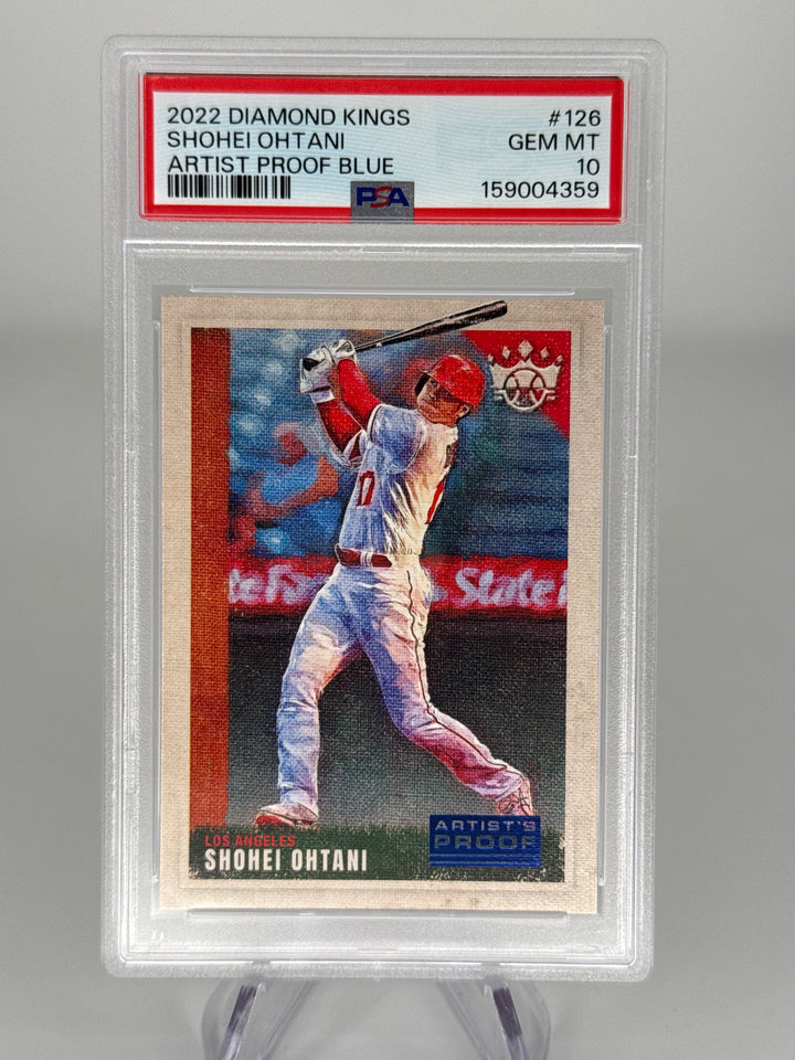 Shohei Ohtani 2022 Panini Diamond Kings Artist Proof Blue, PSA 10 Gem Mint