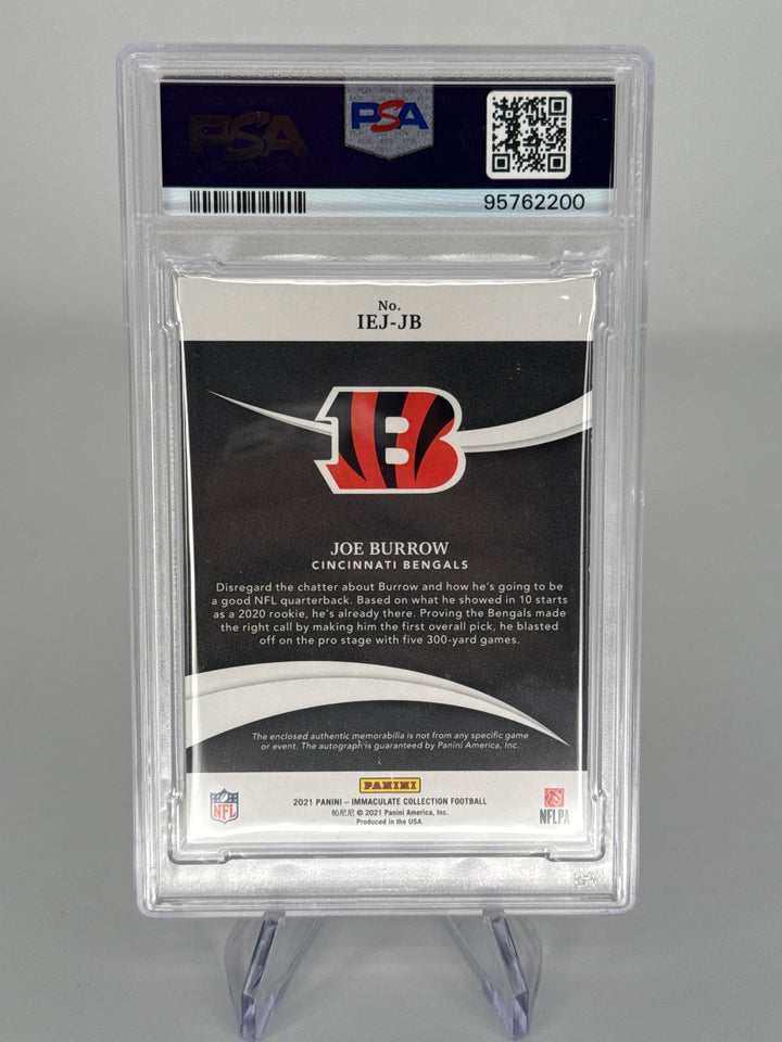 Joe Burrow 2021 Panini Immaculate Eye Black Patch Auto, 15/25, PSA 9 Mint