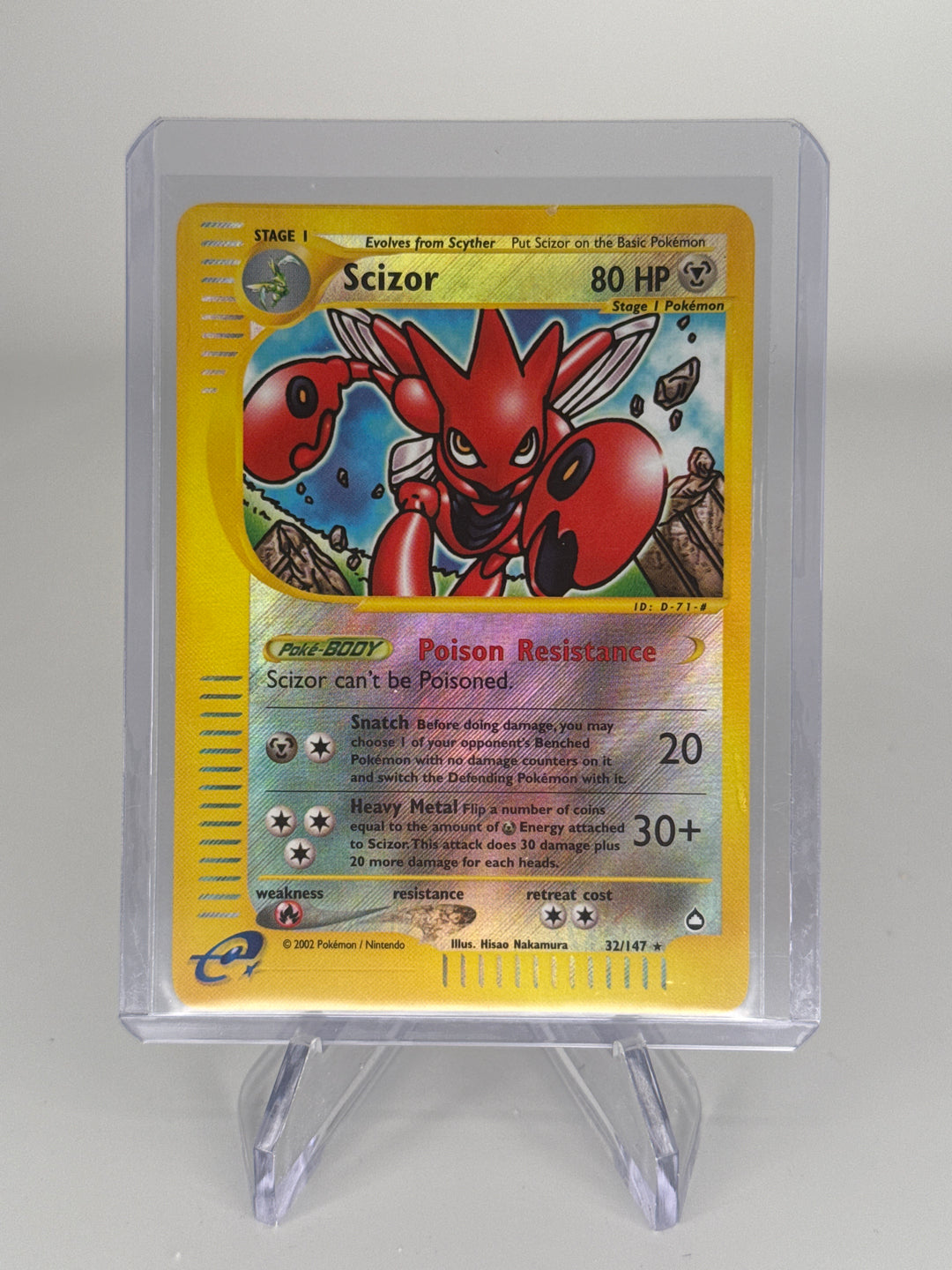 Pokemon TCG 2002 Scizor Aquapolis Reverse Holo, 32/147