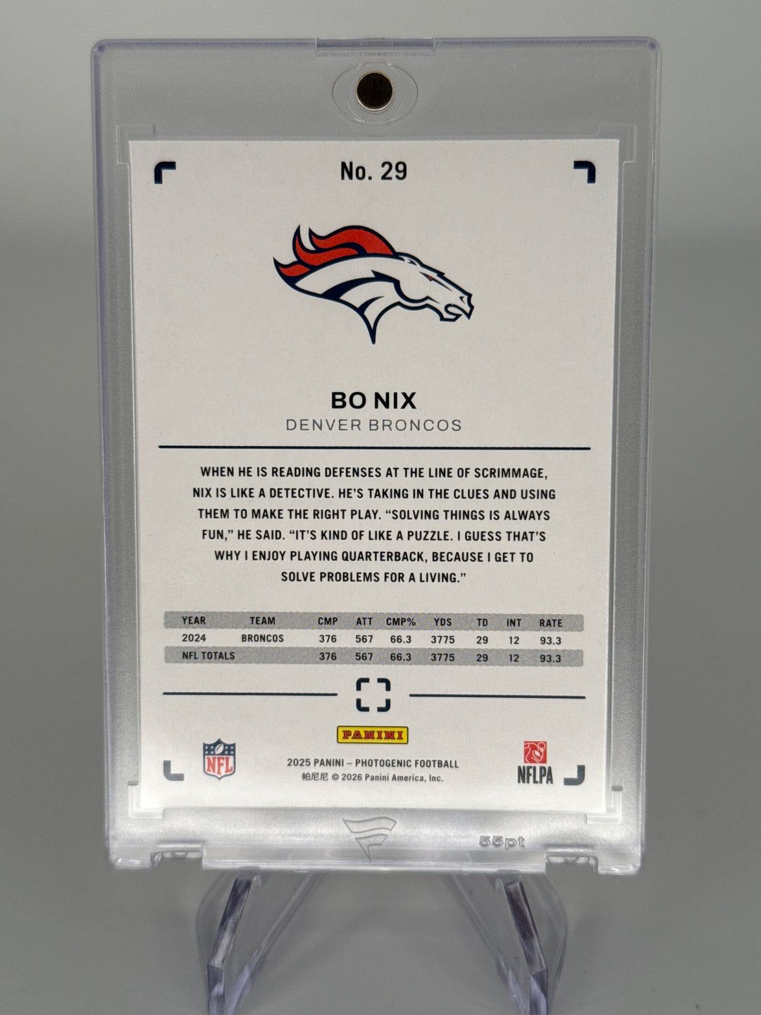 Bo Nix 2025 Panini Photogenic Gold, 06/10