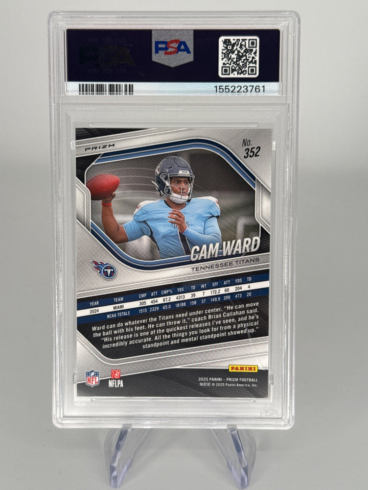 Cam Ward 2025 Panini Prizm Lazer Prizm Rookie, PSA 10 Gem Mint