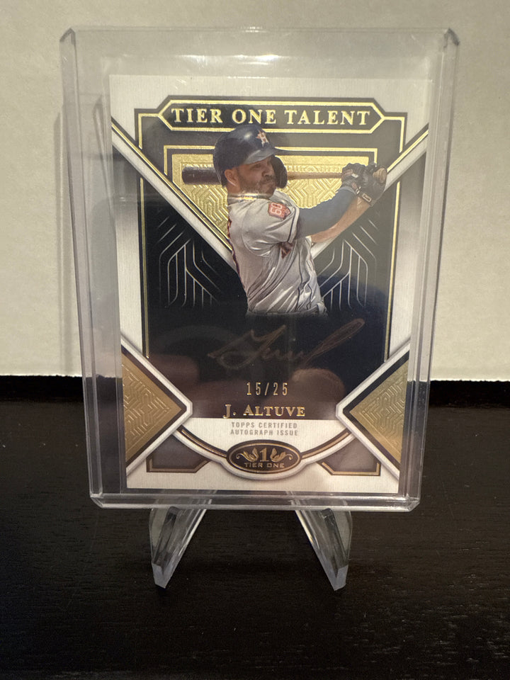 Jose Altuve 2023 Topps Tier One Talent Gold Auto, 15/25