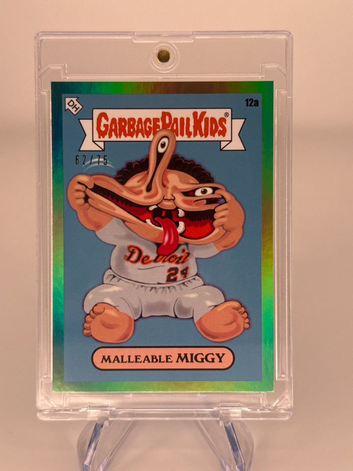 Miguel Cabrera 2022 Topps X Garbage Pail Kids Malleable Miggy Green Foil, 62/75