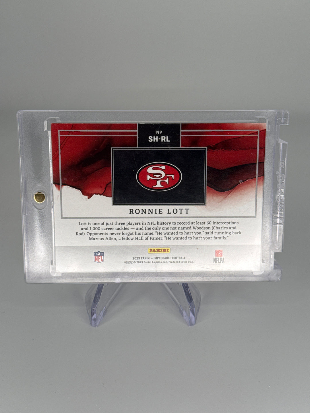 Ronnie Lott 2023 Panini Impeccable Silver Bar, 05/25