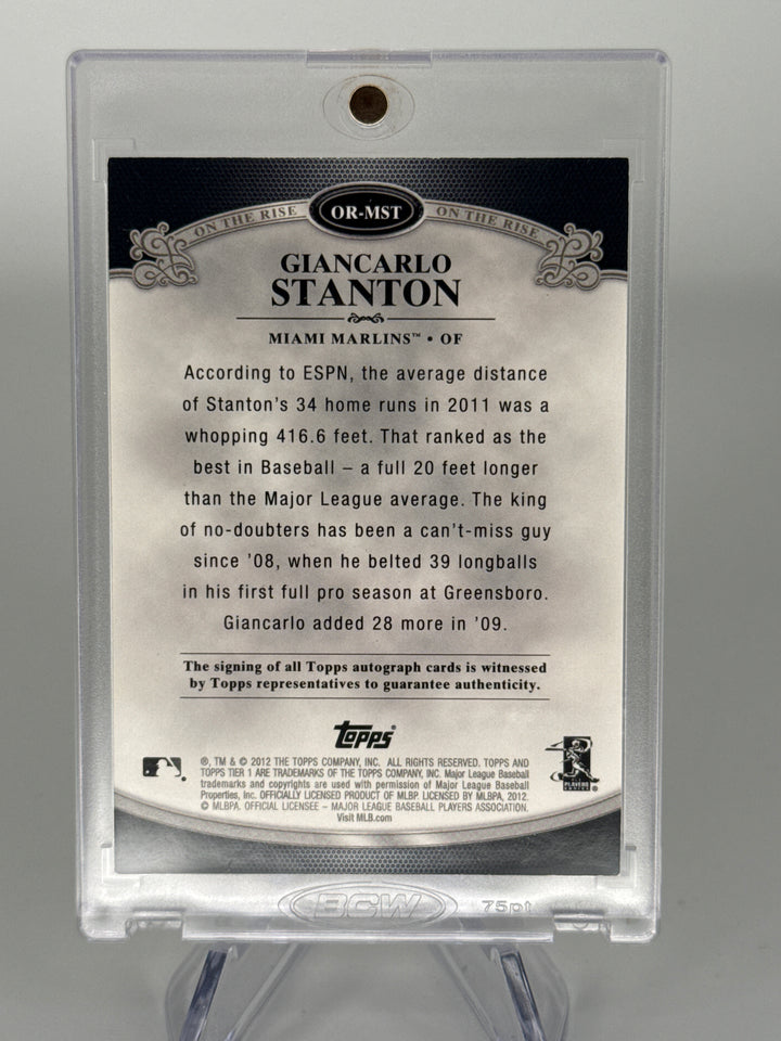 Gincarlo Stanton 2012 Topps Tier One Gold Auto, 04/10