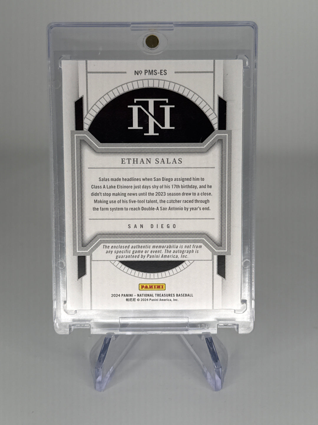 Ethan Salas 2024 Panini National Treasures Rookie Patch Auto, 54/99