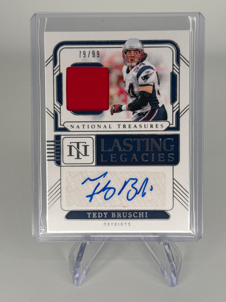 Teddy Bruschi 2024 Panini National Treasures Lasting Legacies Patch Auto, 79/99
