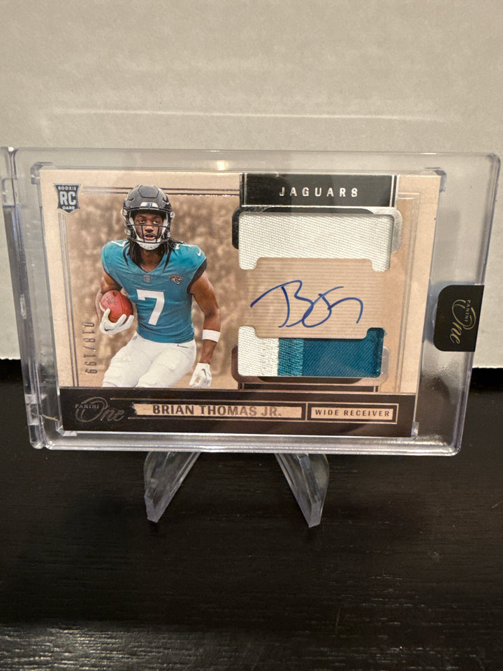Brian Thomas Jr 2024 Panini One Rookie Patch Auto, 018/199