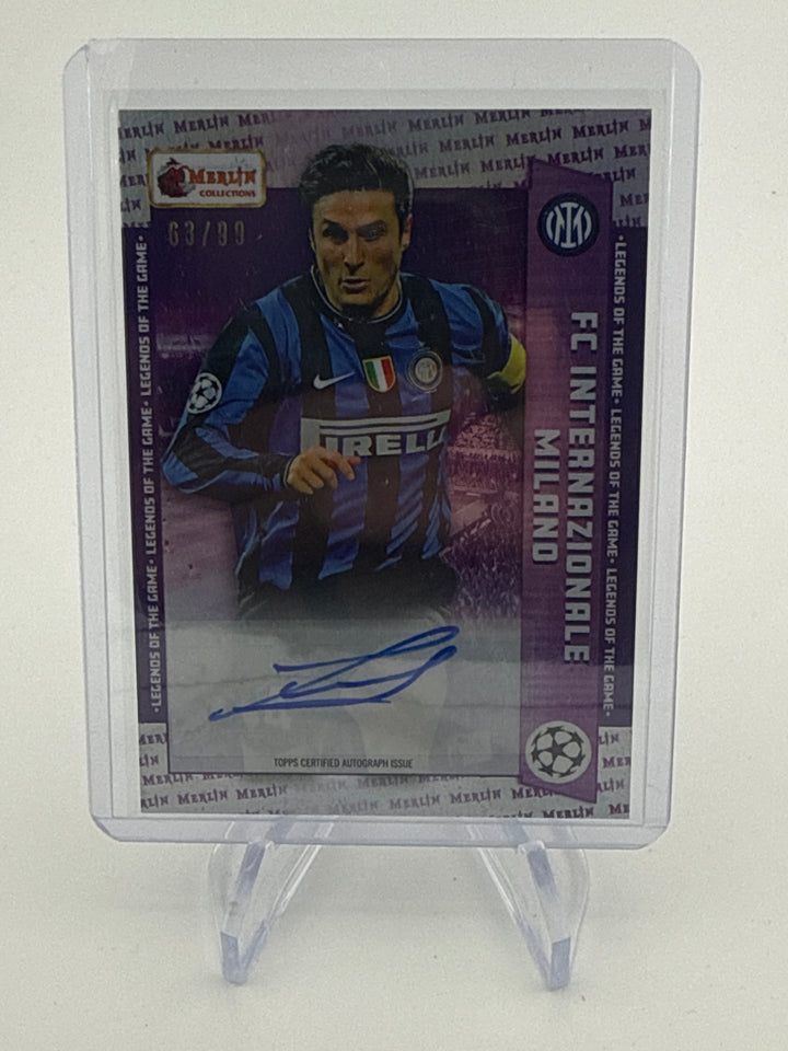 Javier Zanetti 2023 Topps Merlin Heritage Legends of the Game Auto, 63/99