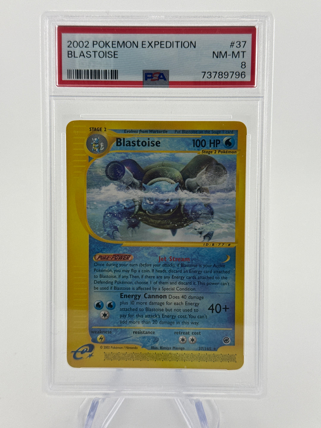 Pokemon TCG 2002 Blastoise Expedition, 37/165, PSA 8