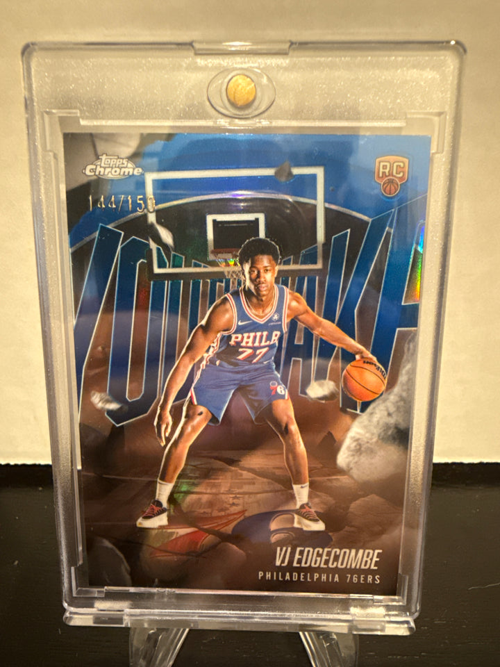 VJ Edgecombe 2025 Topps Chrome Youthquake Rookie Blue, 144/150