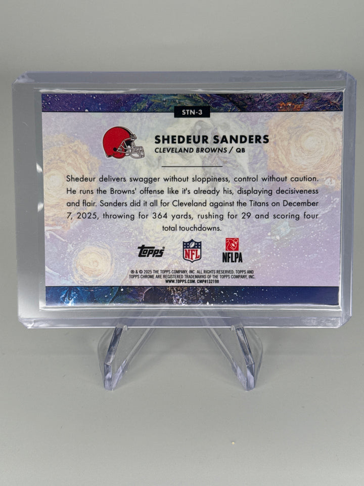Shedeur Sanders 2025 Topps Cosmic Chrome Stars in The Night SP Rookie