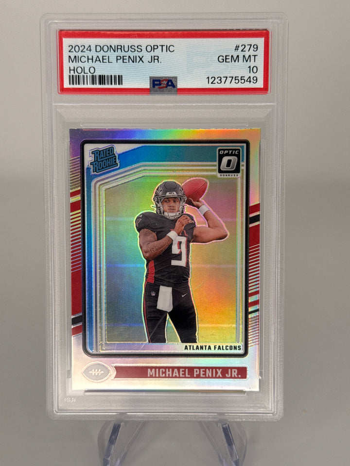 Michael Penix Jr 2024 Panini Donruss Optic Holo Rookie, PSA 10 Gem Mint