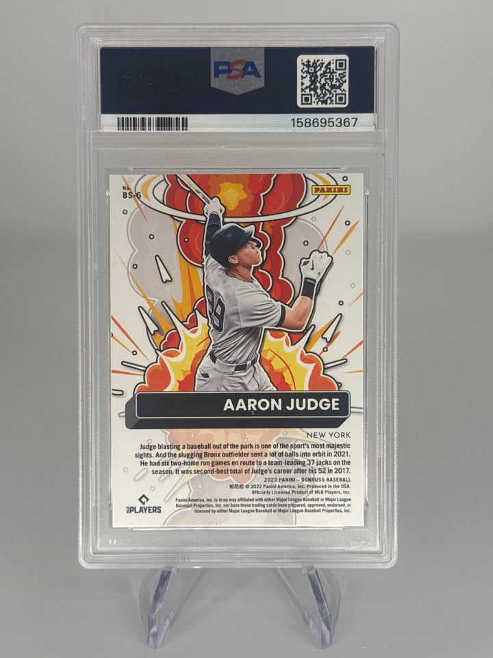 Aaron Judge 2022 Panini Donruss Bomb Squad Pink Fireworks, PSA 10 Gem Mint