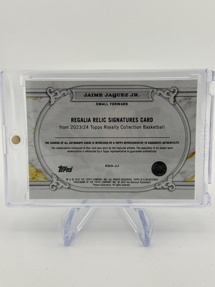 Jaime Jaquez Jr. 2024 Topps Royalty Rookie Dual Patch Auto Red, 4/5