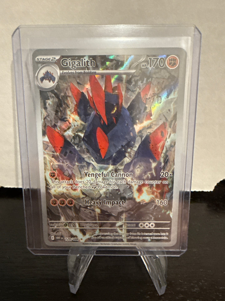 Pokemon TCG 2025 Gigalith White Flare Full Art Illustration Rare, 129/086