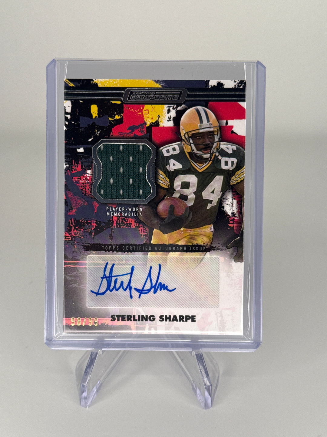 Sterling Sharpe 2024 Topps Composite Patch Auto, 98/99