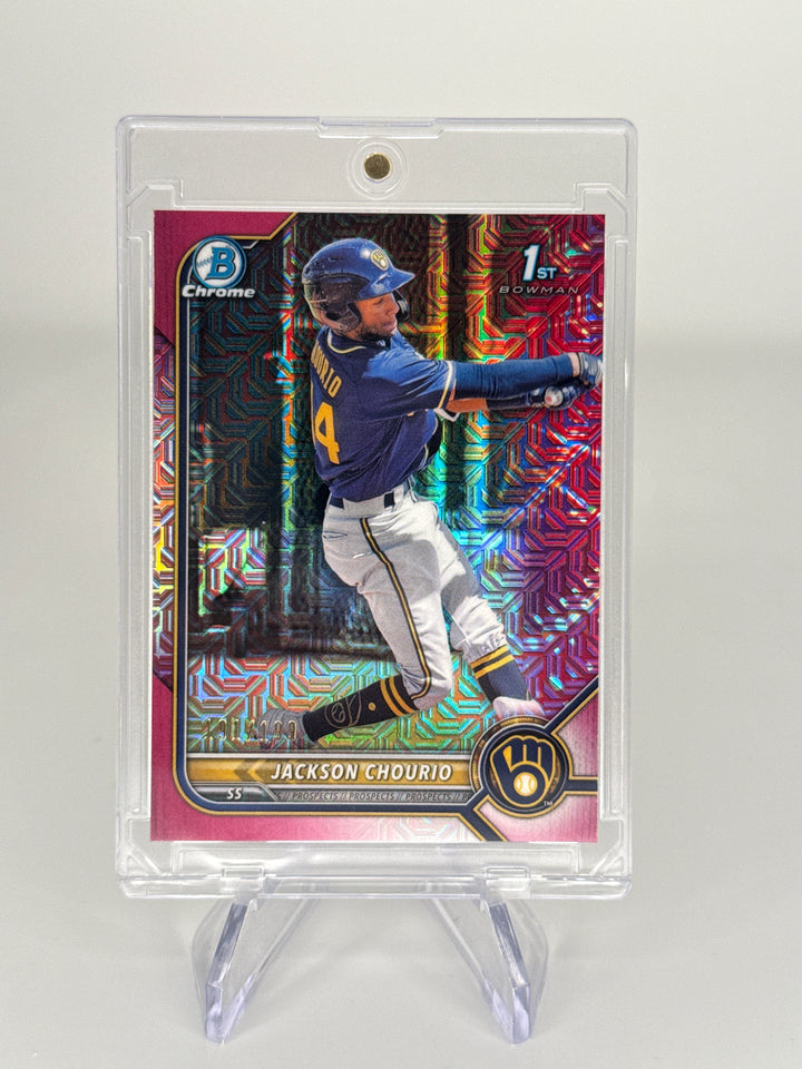 Jackson Chourio 2022 Bowman Chrome Mega Box 1st Pink Refractor, 191/199