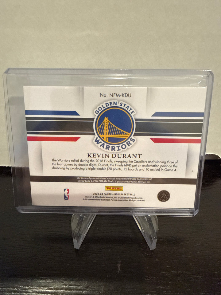 Kevin Durant 2024-2025 Panini Noir, 2018 NBA Finals Game Worn Relic, 89/99