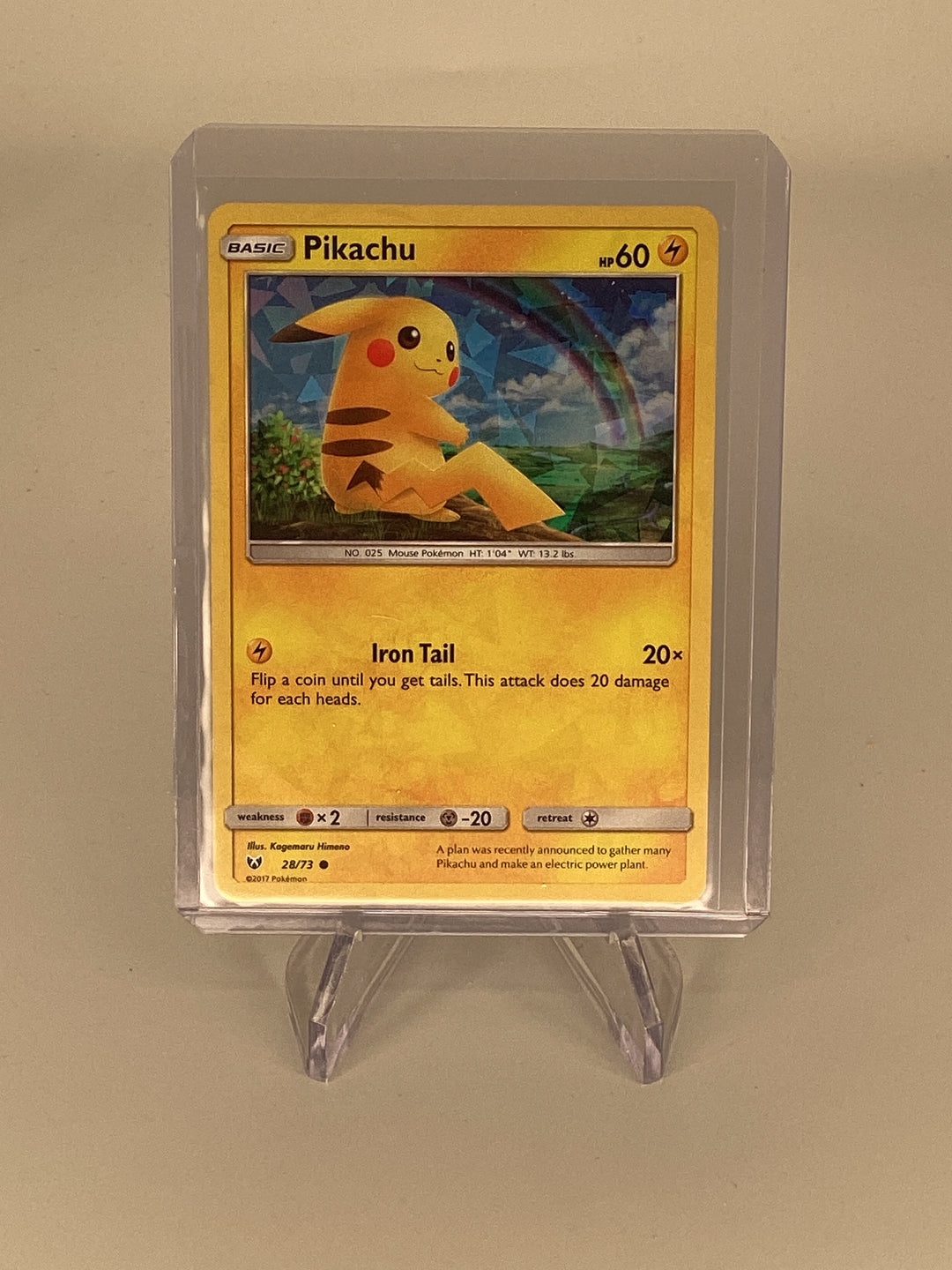Pokemon TCG 2017 Pikachu Shining Legends Cracked Ice Holo, 28/73