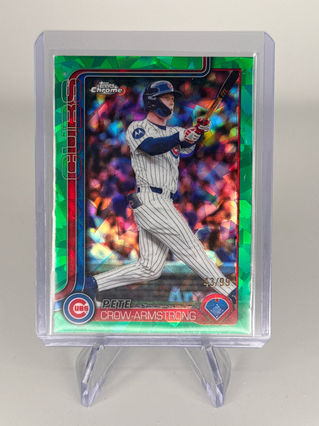 Pete Crow-Armstrong 2025 Topps Chrome Sapphire Green Refractor, 43/99