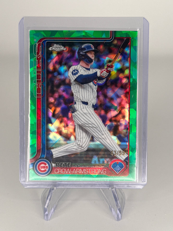 Pete Crow-Armstrong 2025 Topps Chrome Sapphire Green Refractor, 43/99