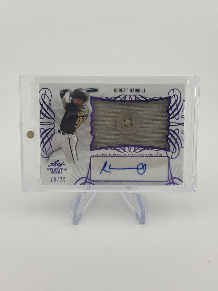 Robert Hassell 2021 Leaf Trinity Button Patch Auto, 19/25