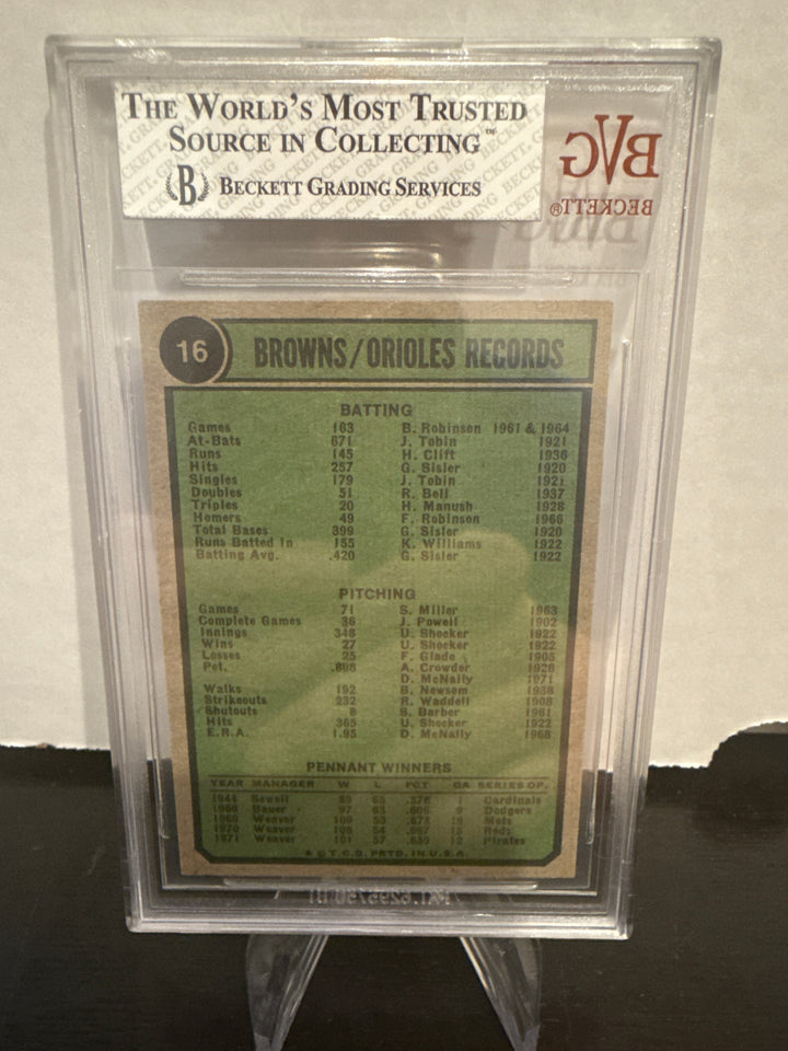 1974 Topps Orioles Team, BVG 8