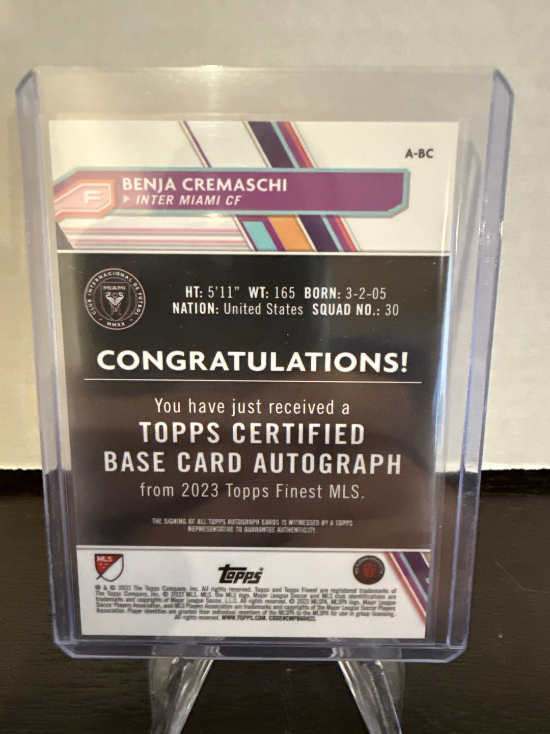 Benja Cremaschi 2023 Topps Finest Rookie Auto Orange, 10/25