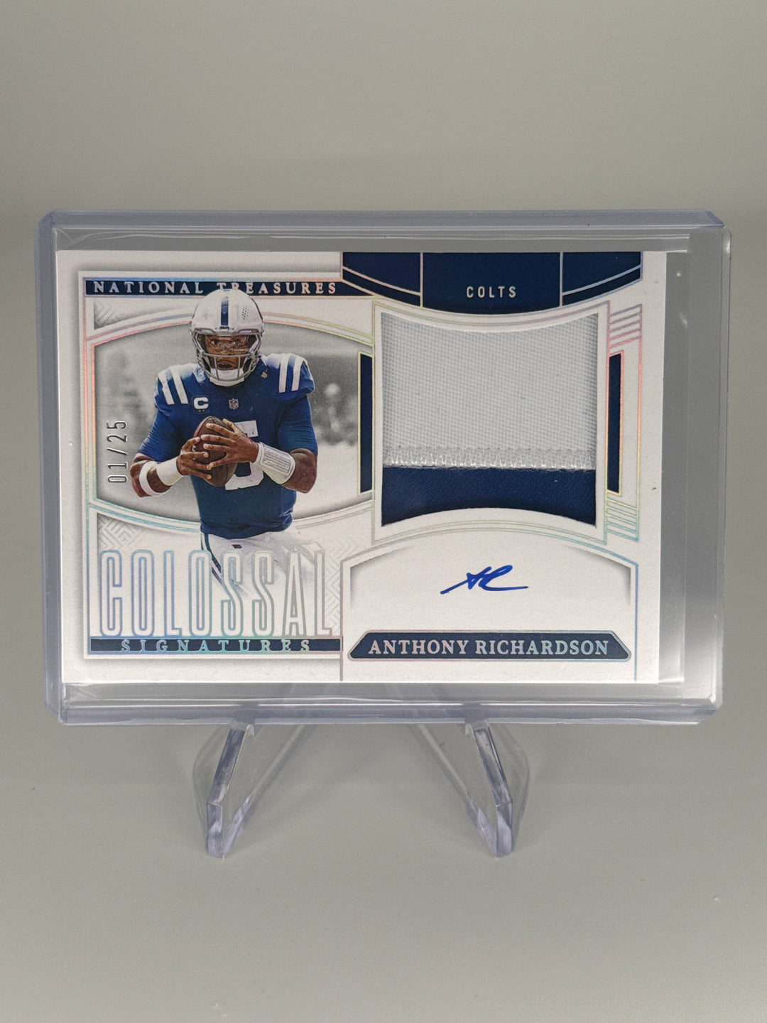 Anthony Richardson 2024 Panini National Treasures Colossal Patch Auto, 01/25
