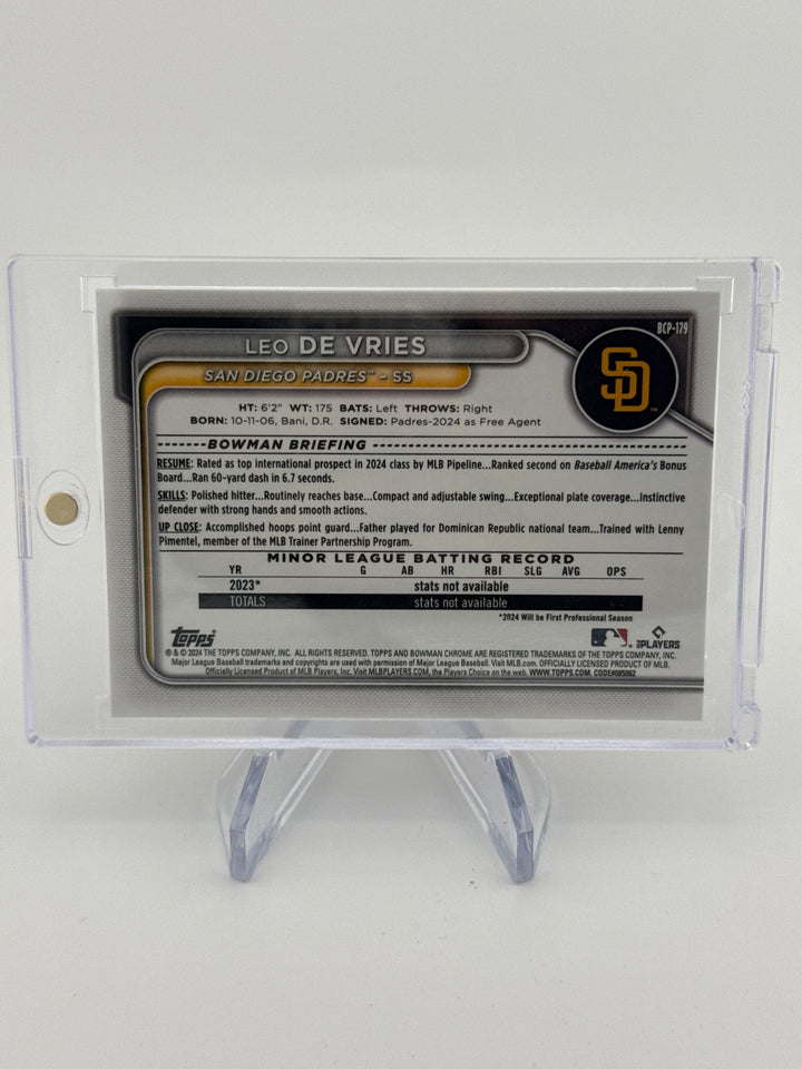 Leo De Vries 2024 Bowman Chrome Red Shimmer 1st, 06/10