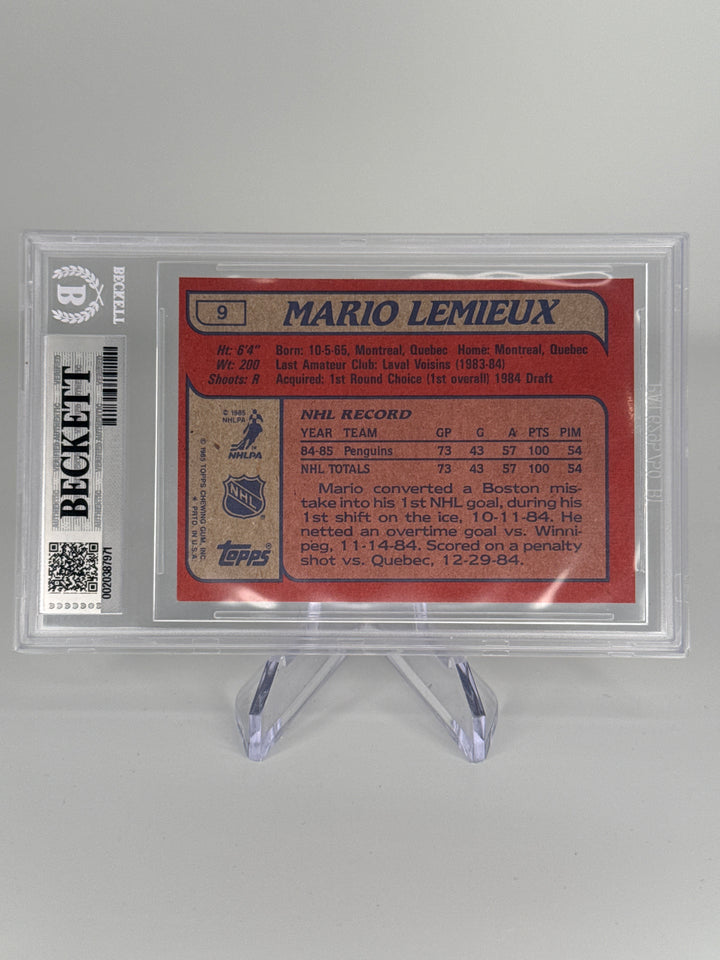 Mario Lemieux 1985 Topps Rookie, BGS 7.5