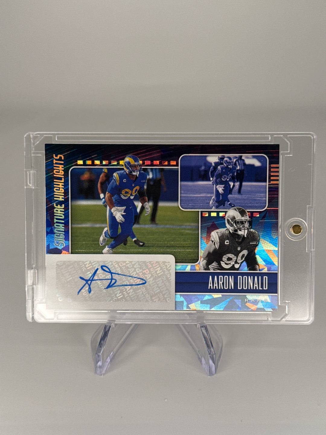 Aaron Donald 2021 Panini Signature Highlights Cracked Ice Auto