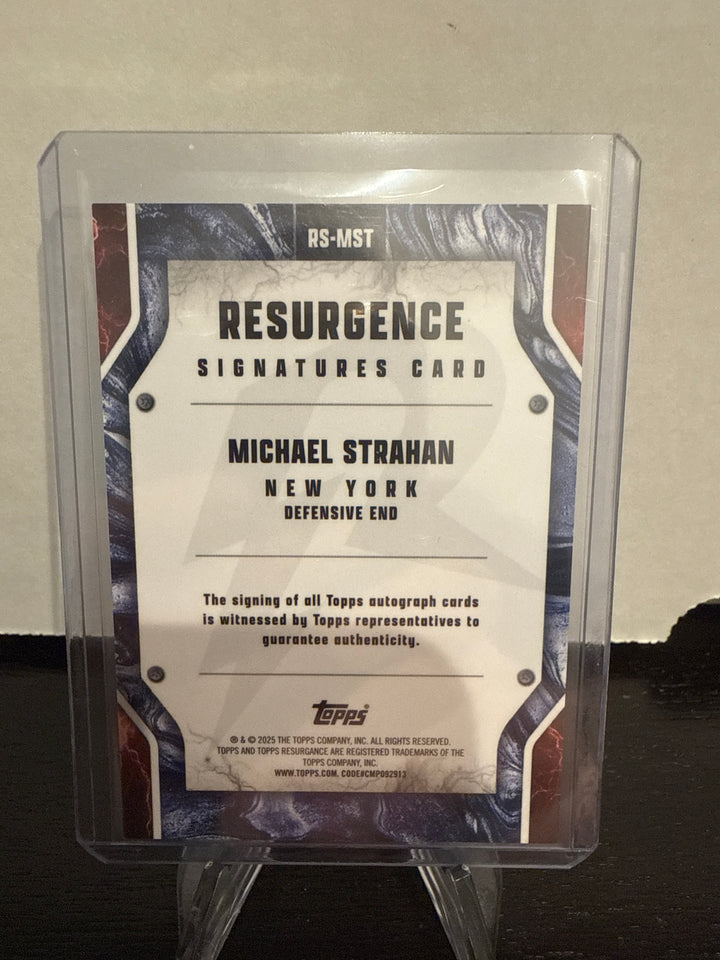 Michael Strahan 2024 Topps Resurgence Lime Green Flash Auto, 12/15