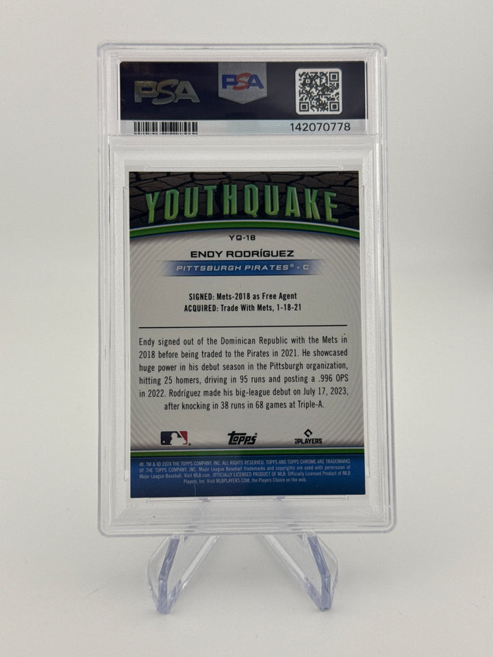 Endy Rodriguez 2024 Topps Chrome Youthquake Red Refractor Rookie, 4/5, PSA 9 Mint