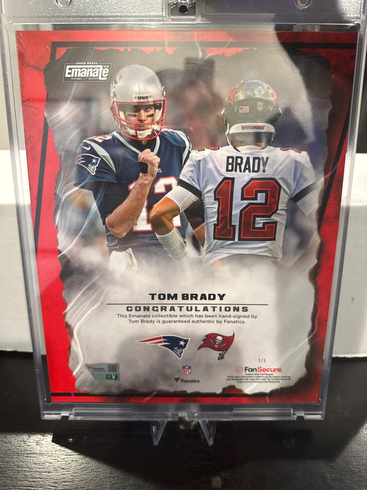 Tom Brady 2025 Fanatics Emanate 8X10 Autograph Red, 3/5