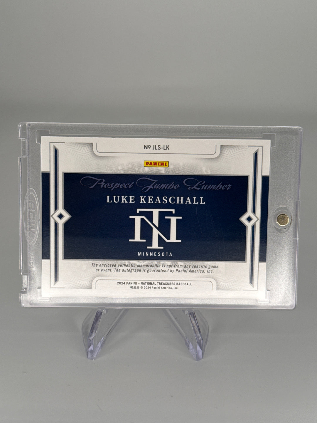 Luke Keaschall 2024 Panini National Treasures Jumbo Lumber Auto, 1/1