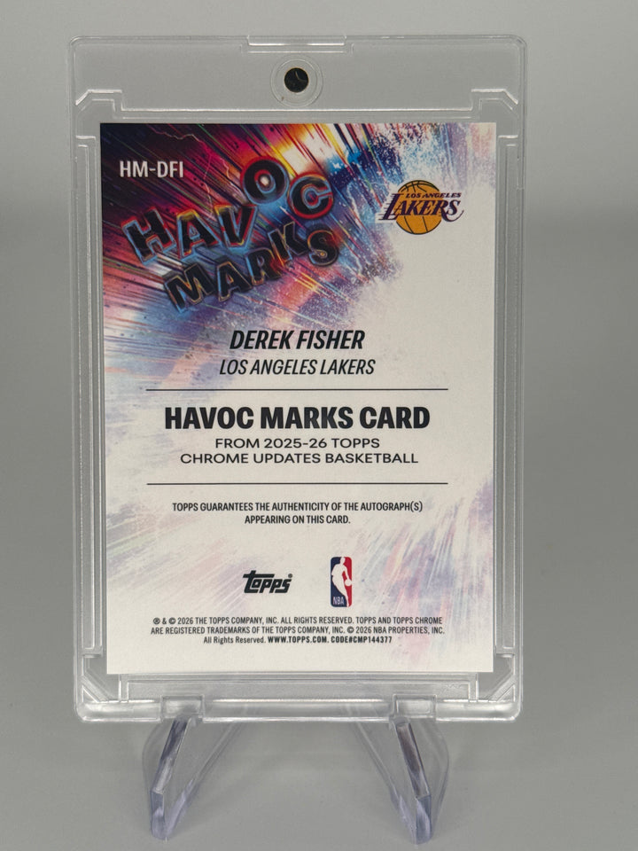Derek Fisher 2026 Topps Chrome Havoc Marks Orange Refractor Auto, 05/25