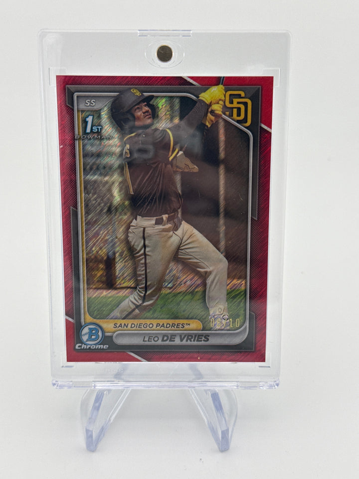 Leo De Vries 2024 Bowman Chrome Red Shimmer 1st, 06/10