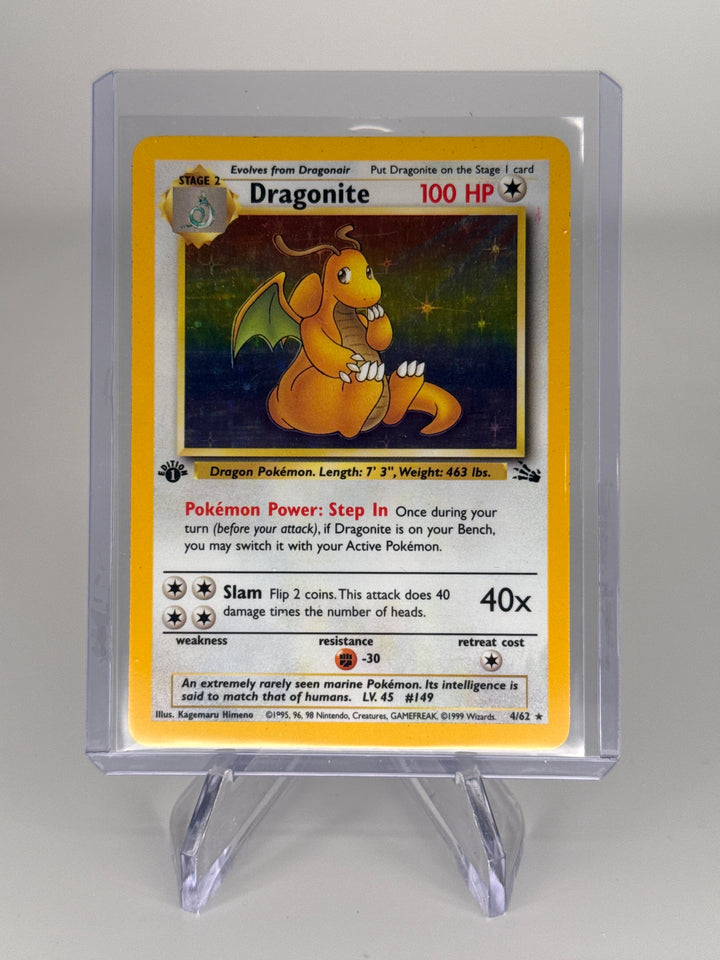 Pokemon TCG 1999 Dragonite 1st Edition Fossil Holo, 4/62