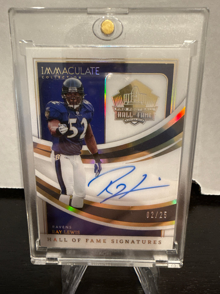 Ray Lewis 2022 Panini Immaculate Hall of Fame Signatures, 02/25