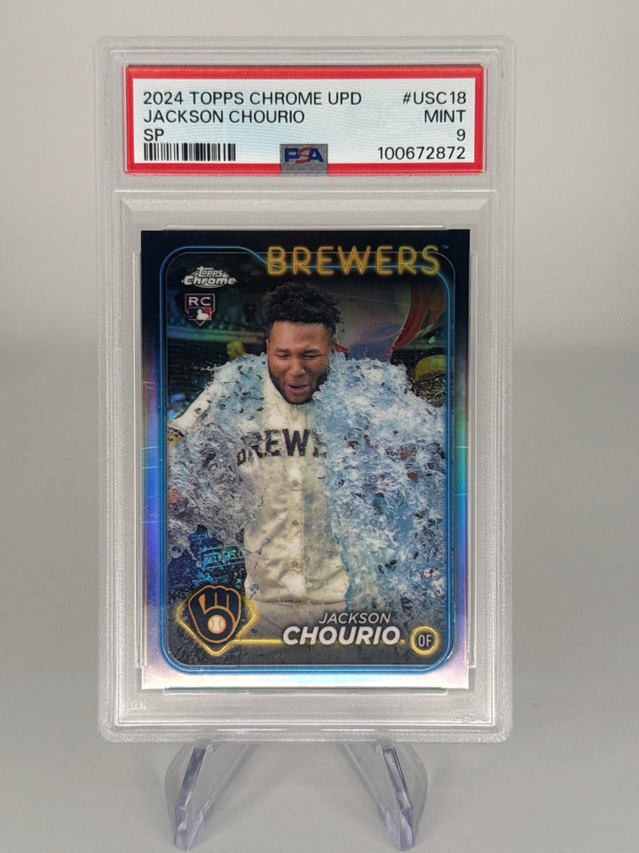Jackson Chourio 2024 Topps Chrome Update SP Rookie, PSA 9 Mint