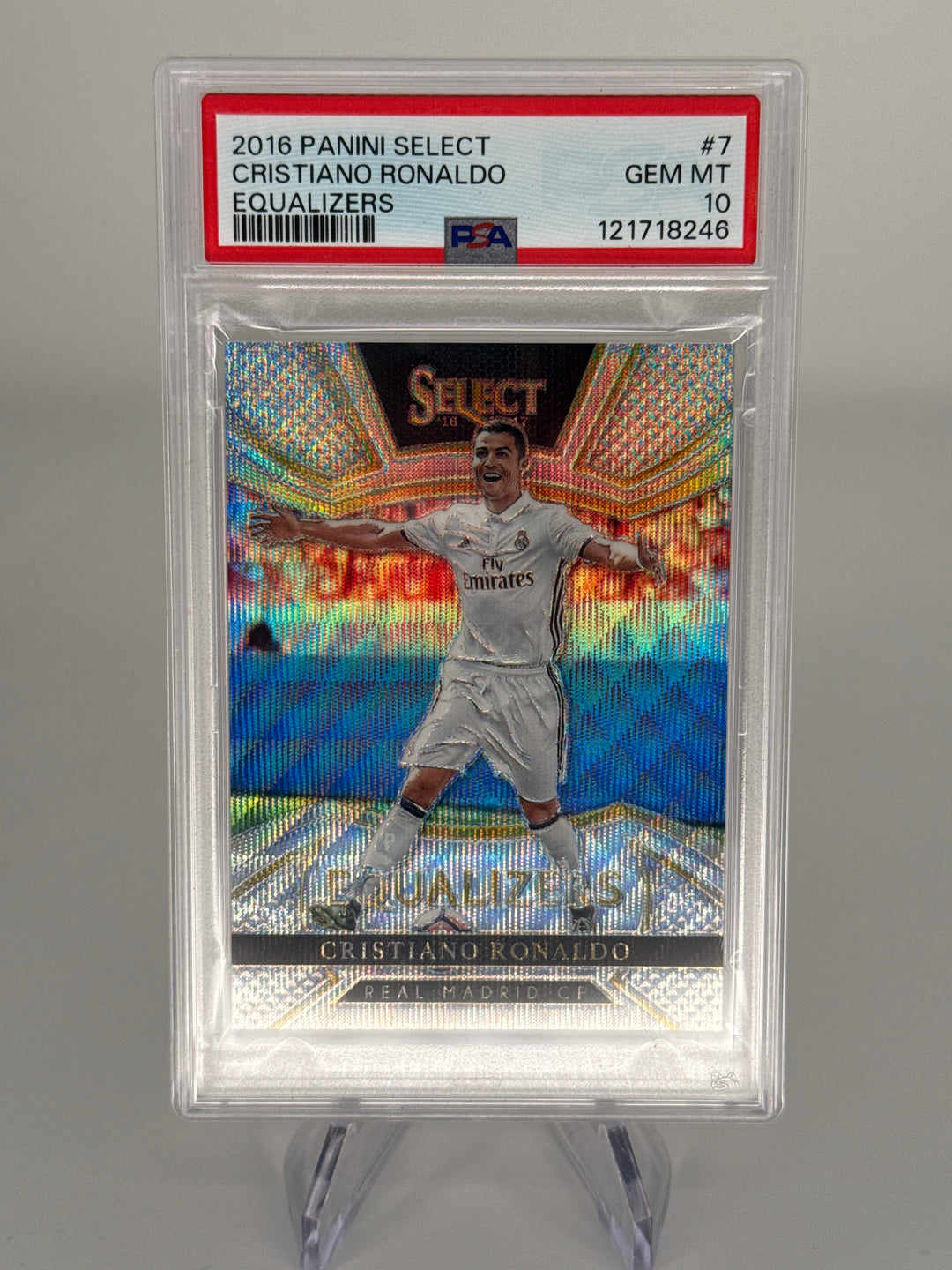 Cristiano Ronaldo 2016 Panini Select Equalizers Prizm, PSA 10 Gem Mint