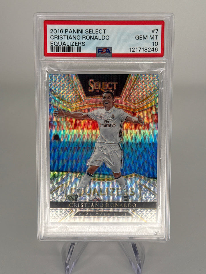Cristiano Ronaldo 2016 Panini Select Equalizers Prizm, PSA 10 Gem Mint