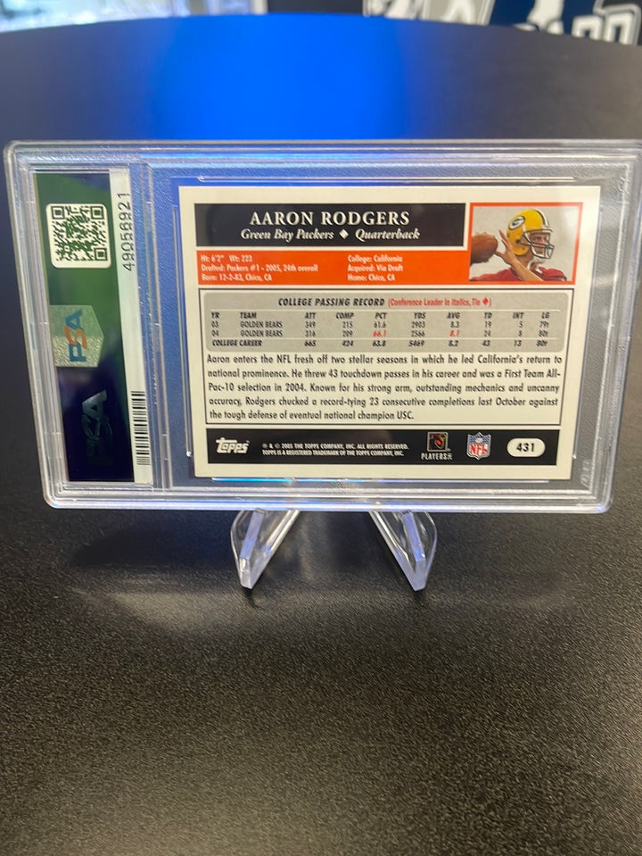 Aaron Rodgers 2005 Topps Rookie Card, PSA 9 Mint