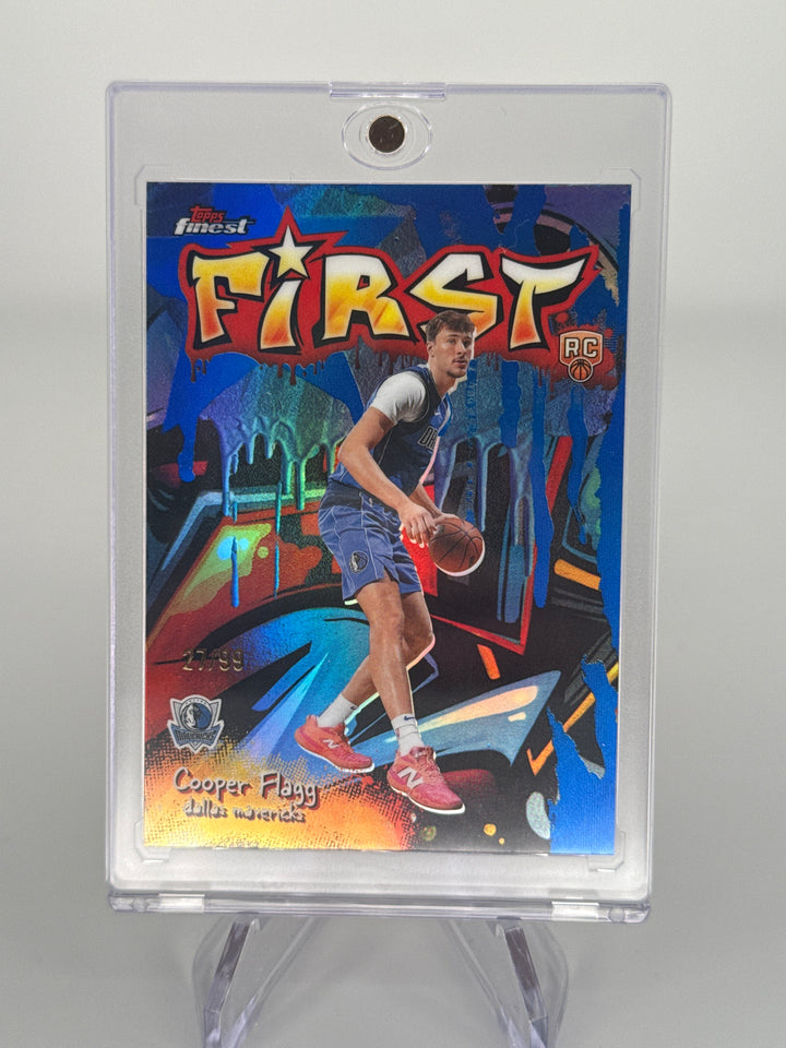 Cooper Flagg 2026 Topps Finest First Blue Refractor Rookie, 27/99