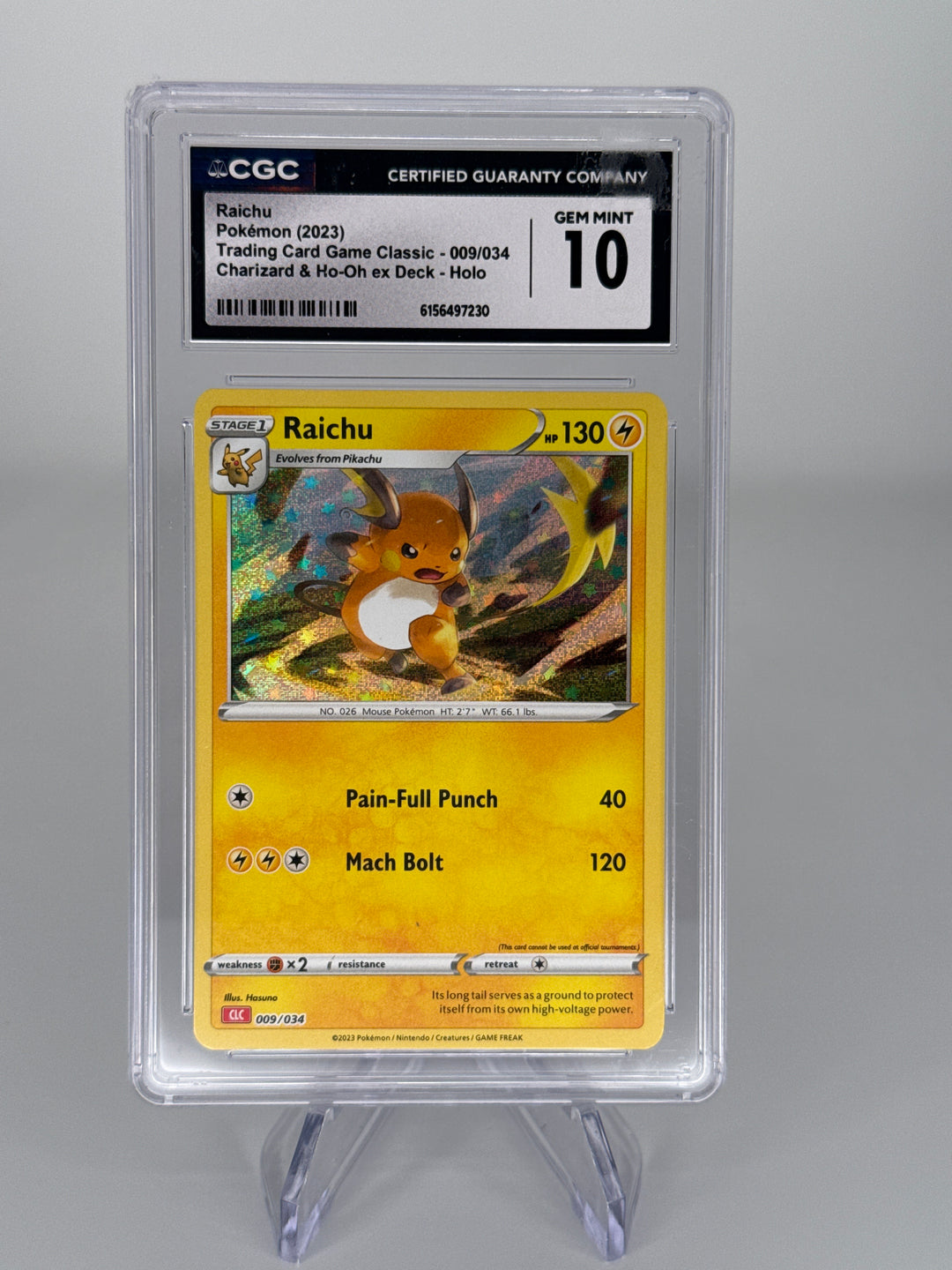 Pokemon TCG 2023 Raichu Charizard & Ho-Oh Ex Deck Holo, 009/034, CGC 10 Gem Mint