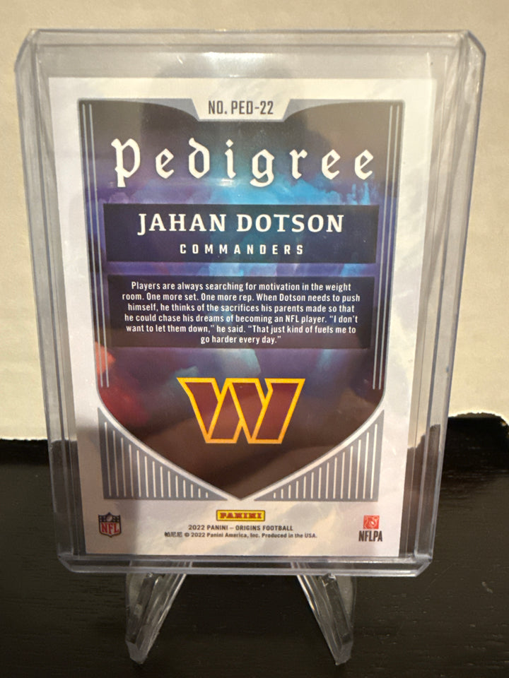 Jahan Dotson 2022 Panini Origins Pedigree Rookie SSP Case Hit
