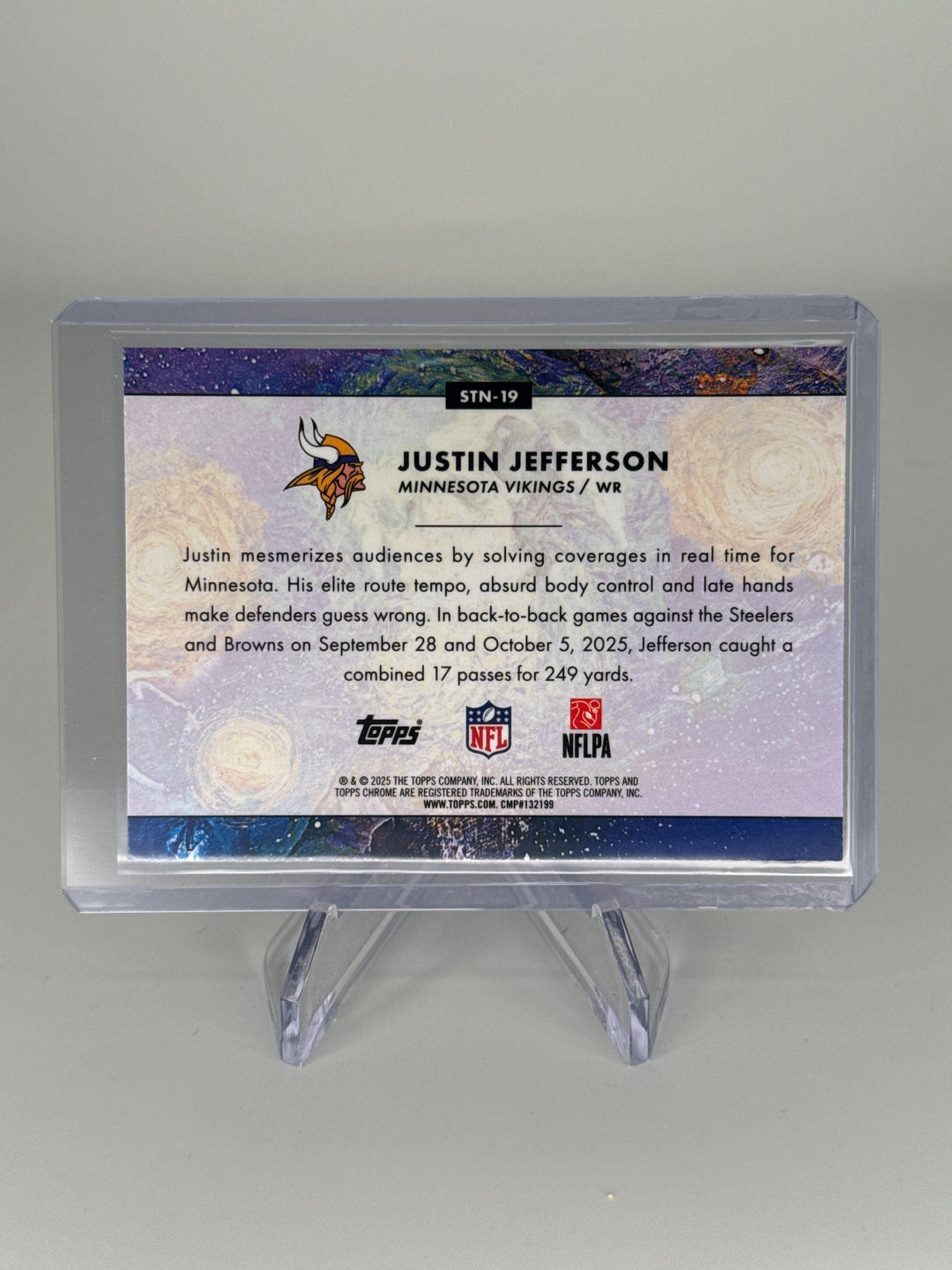 Justin Jefferson 2025 Topps Cosmic Chrome Stars in The Night SP