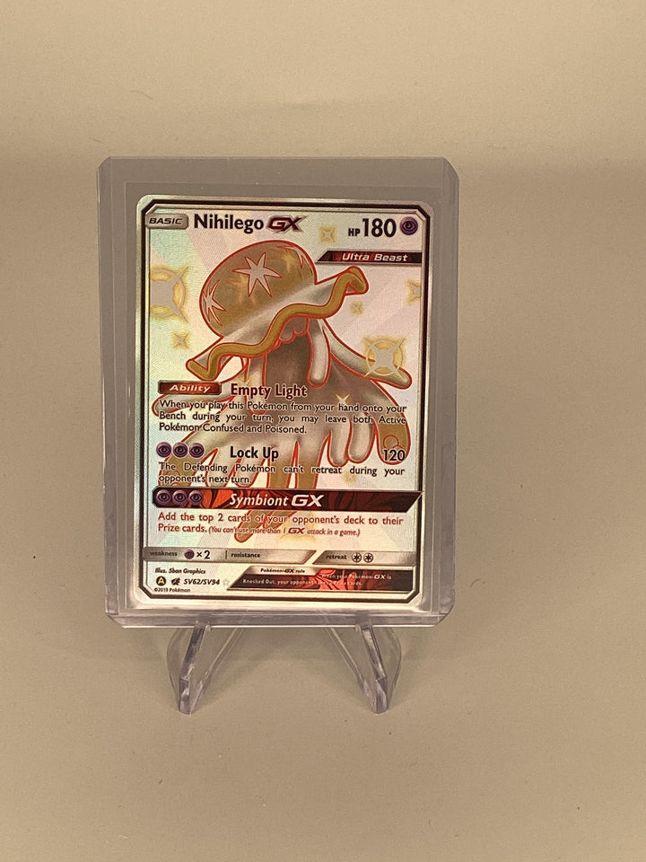 Pokemon TCG 2019 Nihilego GX Hidden Fates Shiny Vault, SV62/SV94